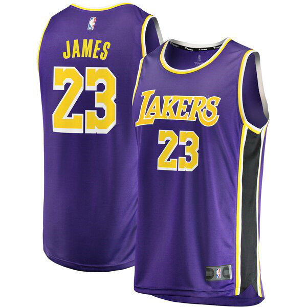 Maillot nba Los Angeles Lakers Statement Edition Homme LeBron James 23 Pourpre